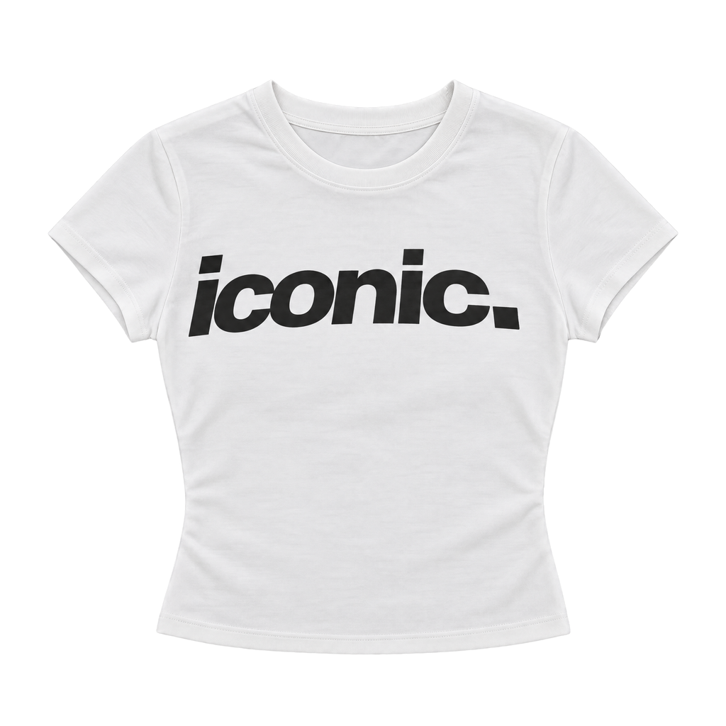 Vintage 90s Letter Print Slim-Fit Cropped Tee