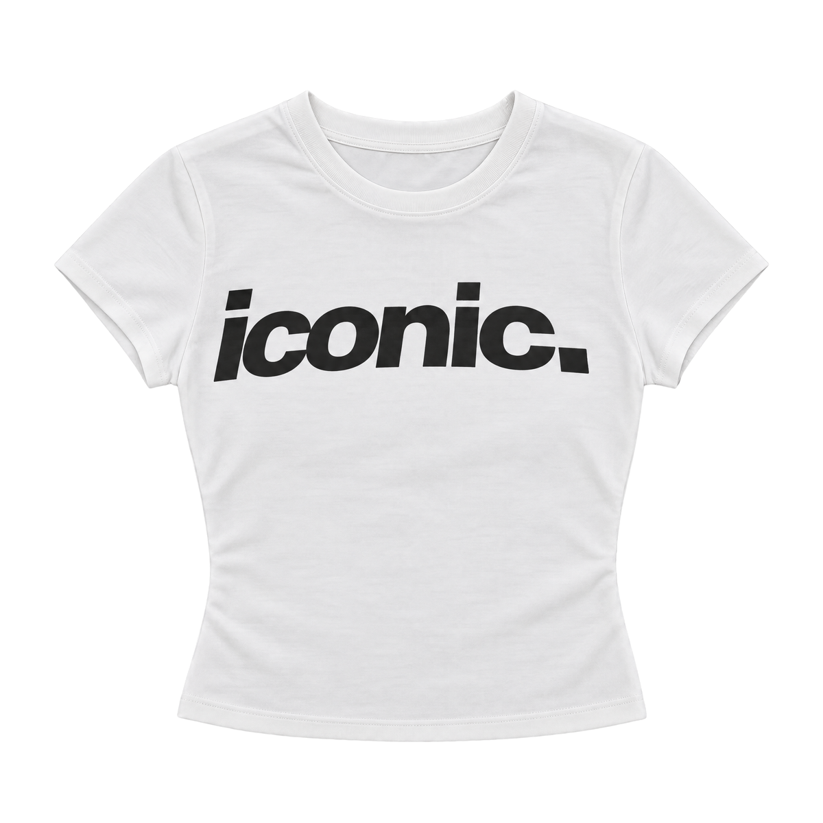 Vintage 90s Letter Print Slim-Fit Cropped Tee