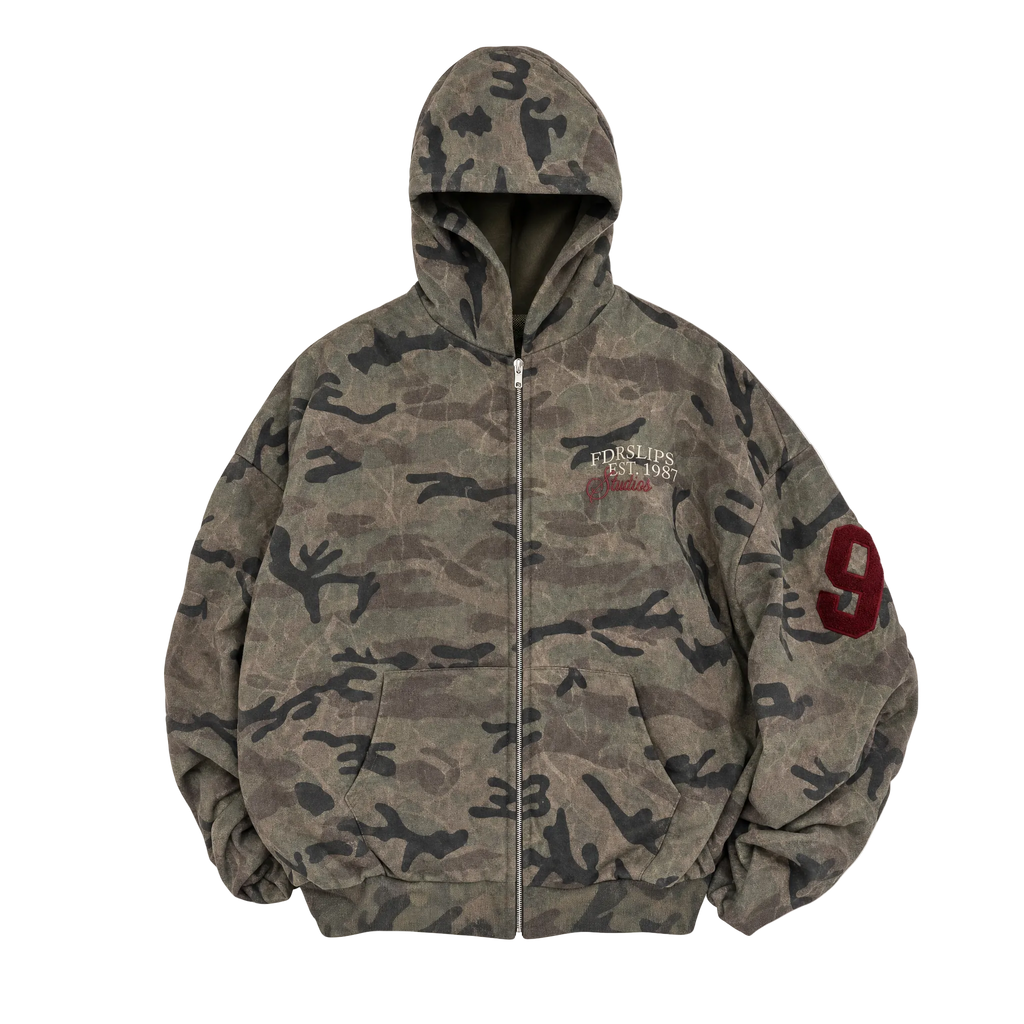 American Retro Camo Hooded Jacket