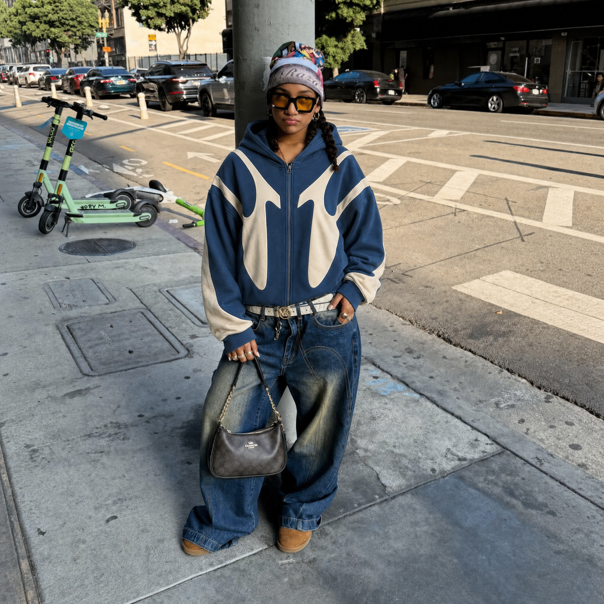 American Retro Graphic Zip Hoodie