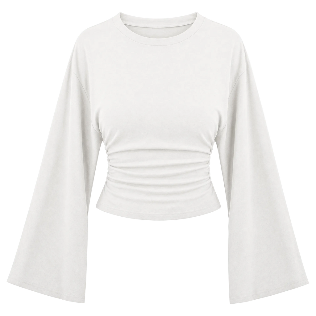 Cinched Long Sleeve Crop Top