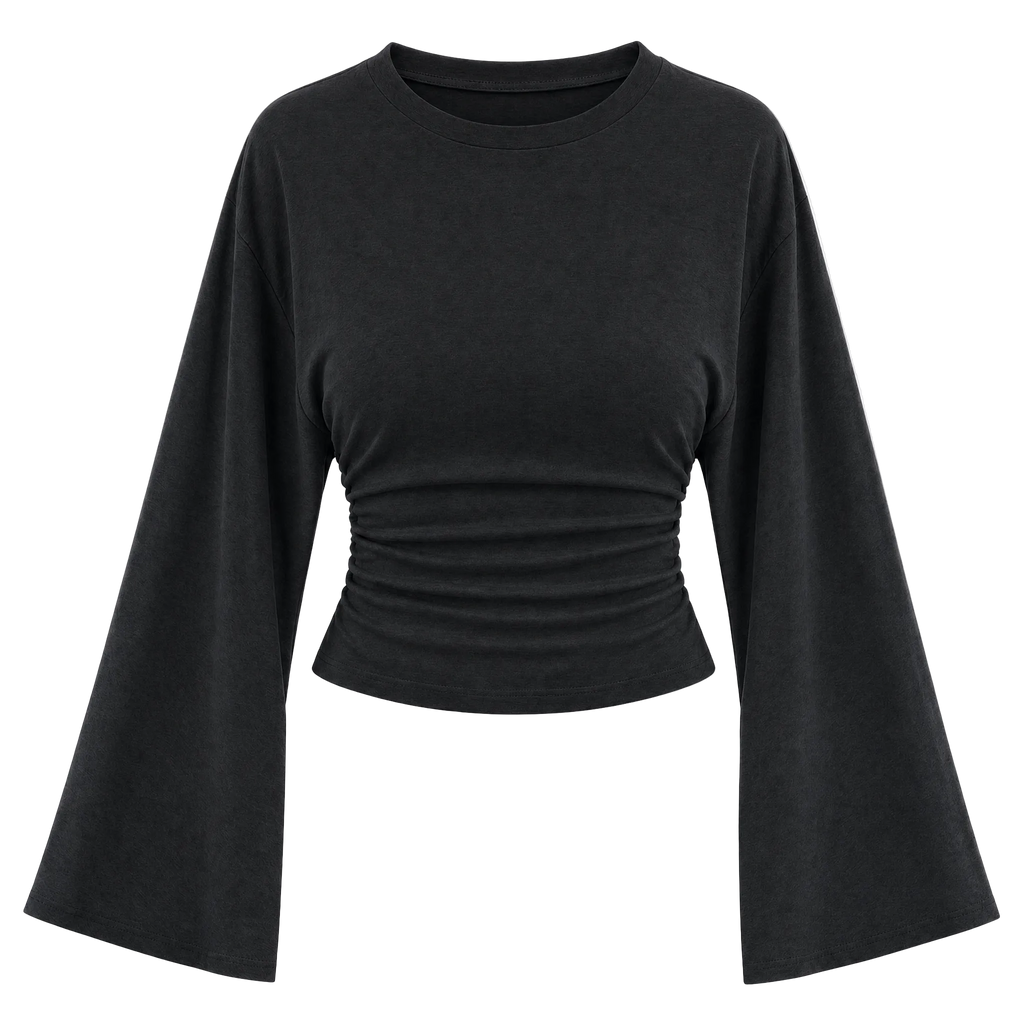 Cinched Long Sleeve Crop Top