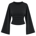 Cinched Long Sleeve Crop Top