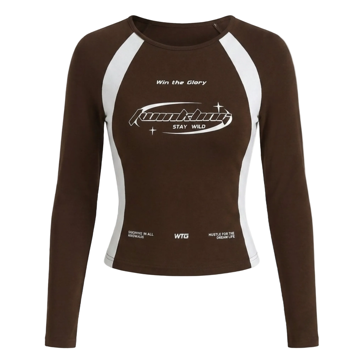 Color Block Round Neck Long Sleeve Top