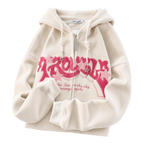 Embroidered Oversized Zip Hoodie