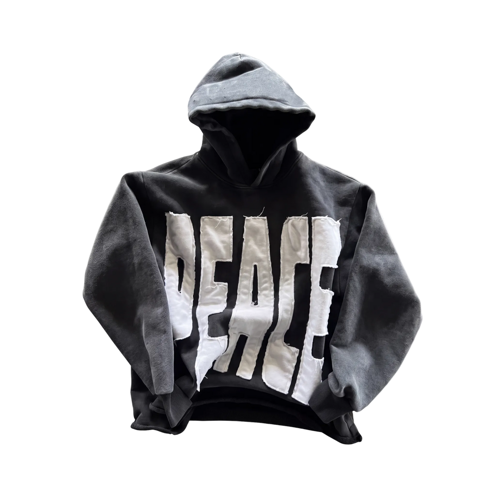 Peace Embroidered Streetwear Hoodie