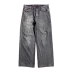 Gothic Skull Pocket Wide Leg Denim Pants