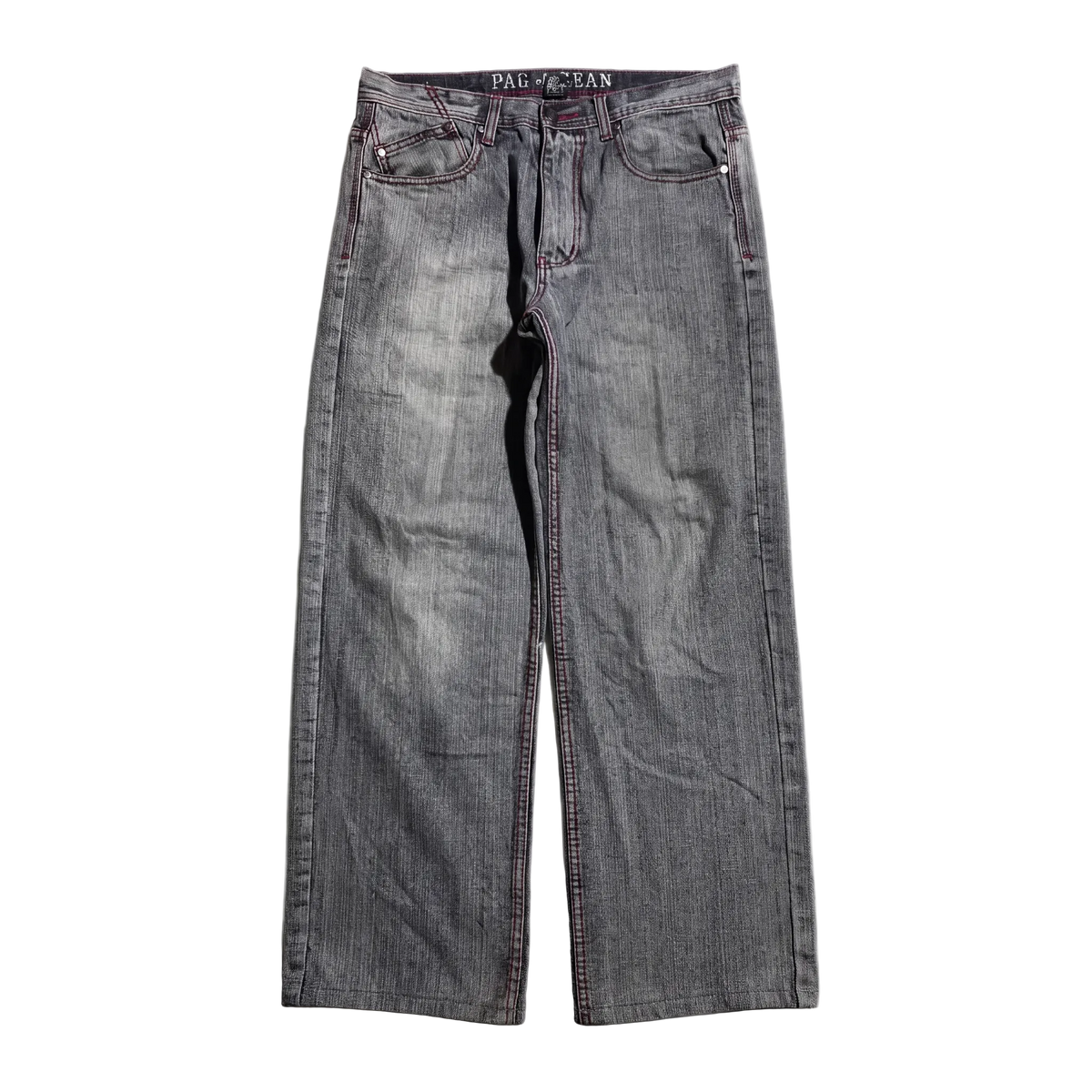 Gothic Skull Pocket Wide Leg Denim Pants