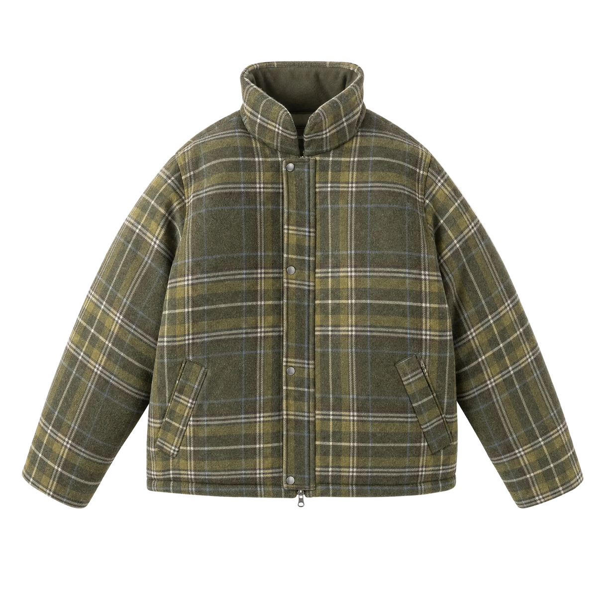 Korean Retro Plaid Cotton Padded Puffer Jacket