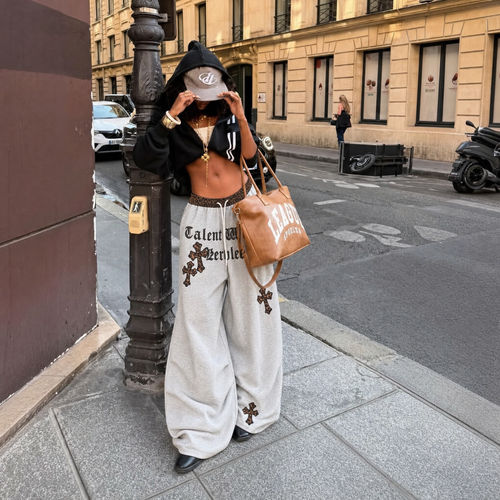 Leopard Patchwork Loose Wide-Leg Pants