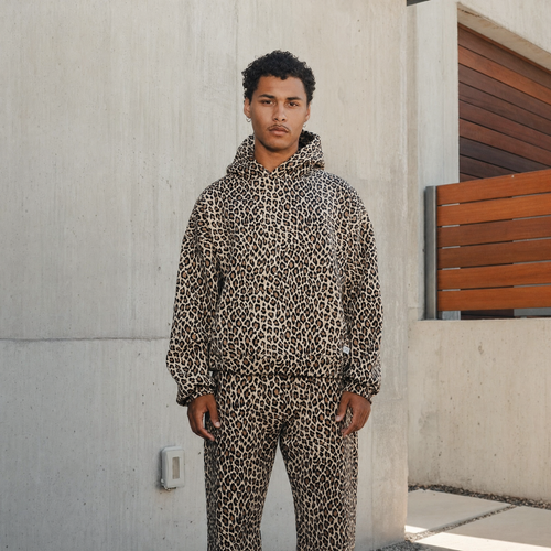 Leopard Print Loose Zip Hoodie Jacket