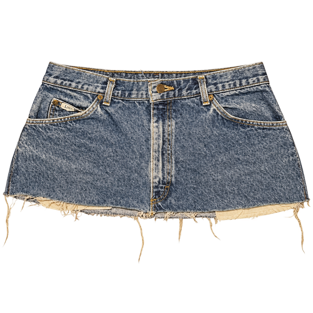Lucky Number 8 Mini Skirt in Denim Blue