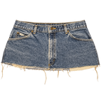 Lucky Number 8 Mini Skirt in Denim Blue