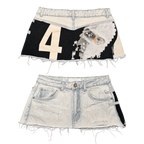 Number 4 Distressed Denim Mini Skirt