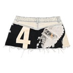 Number 4 Distressed Denim Mini Skirt