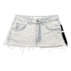 Number 4 Distressed Denim Mini Skirt