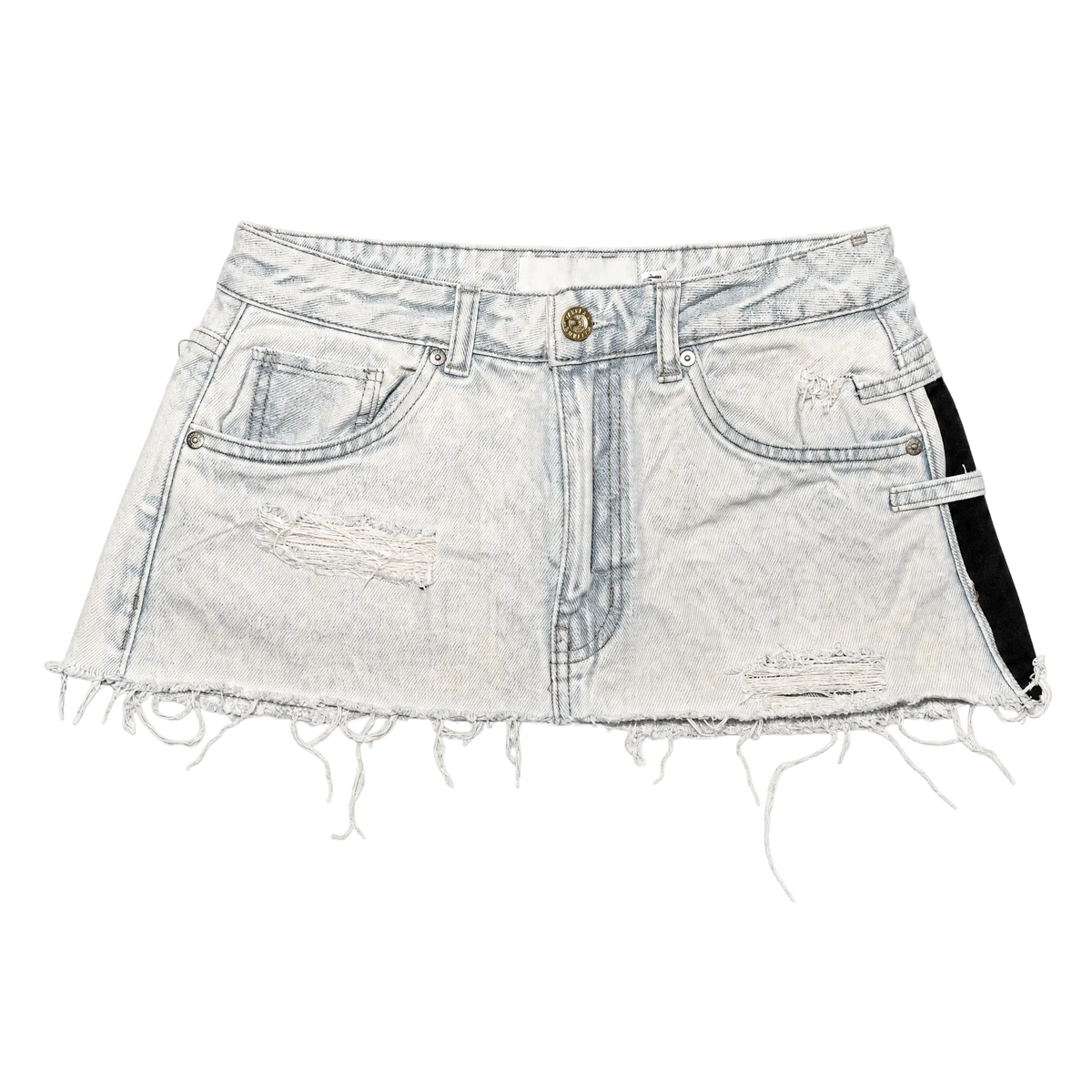 Number 4 Distressed Denim Mini Skirt