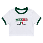 Y2K Mexico Print Slim-Fit Cropped Baby Tee