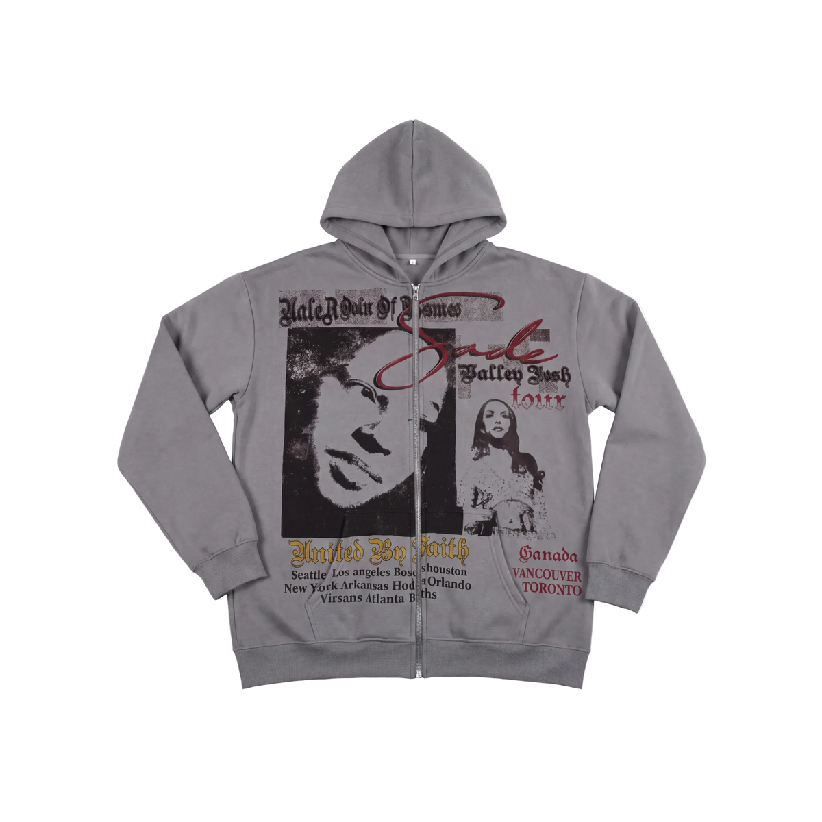 Oversized Gray Zip Hoodie Jacket