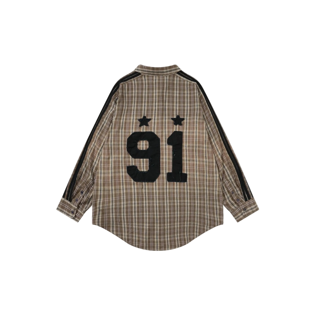 Oversized Plaid Shirt Streetwear Long Sleeve