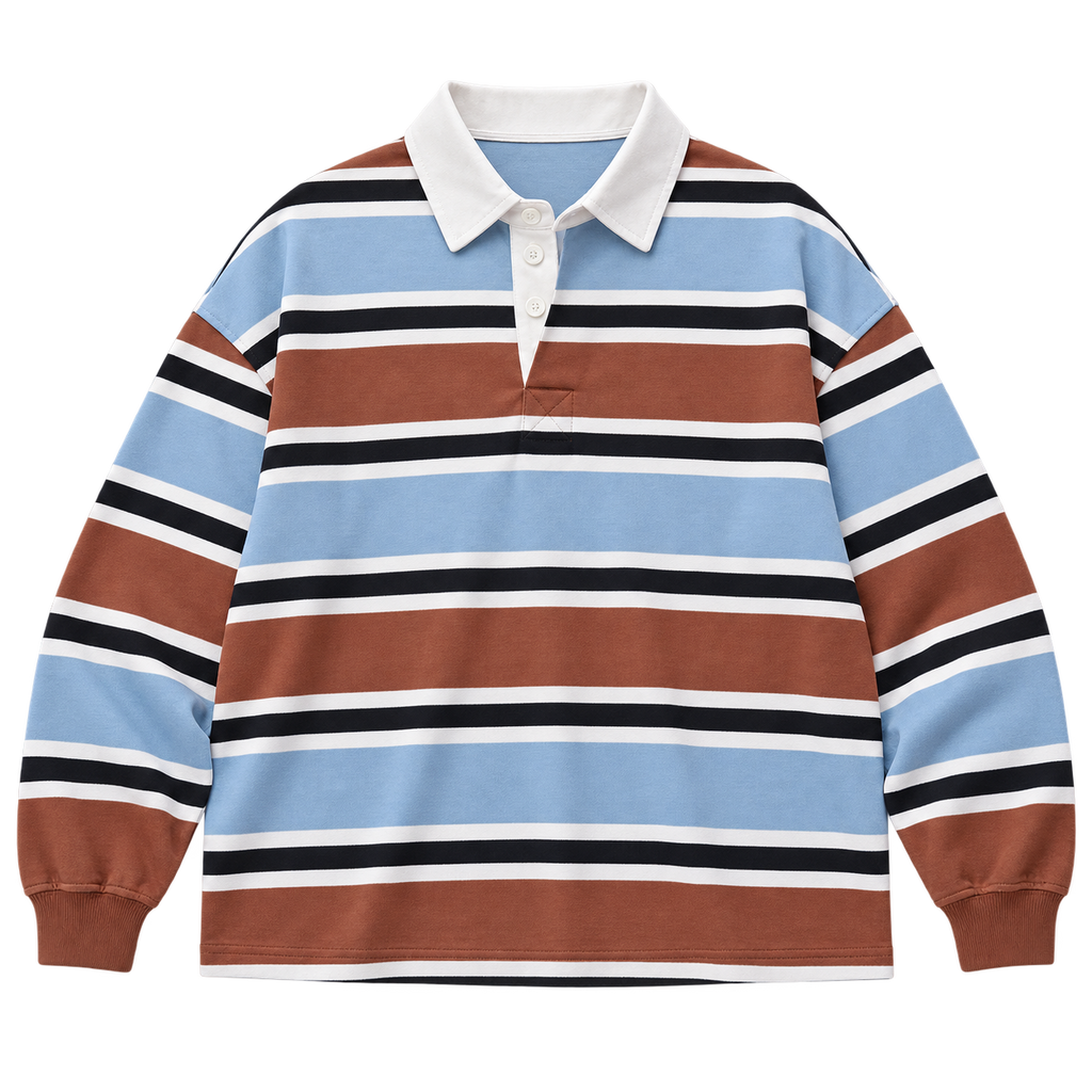 Retro Striped Contrast Pullover Jersey