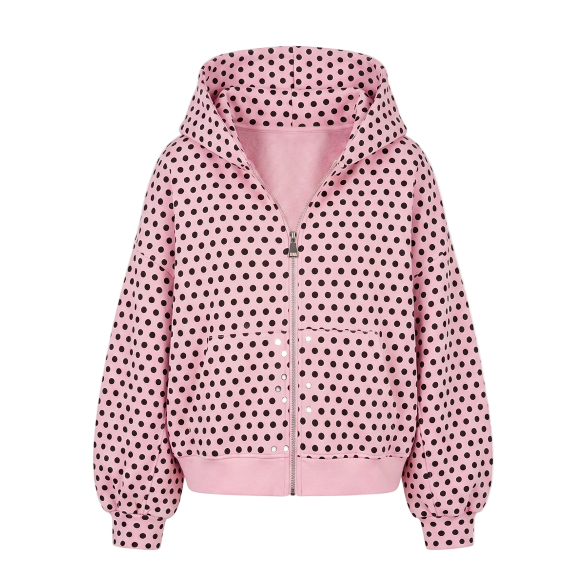 Pink Polka Dot Zipper Jacket