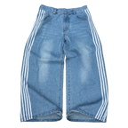 Retro Striped High Waist Wide Leg Jeans