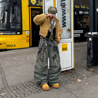 Skull Cross Wide Leg Baggy Jeans
