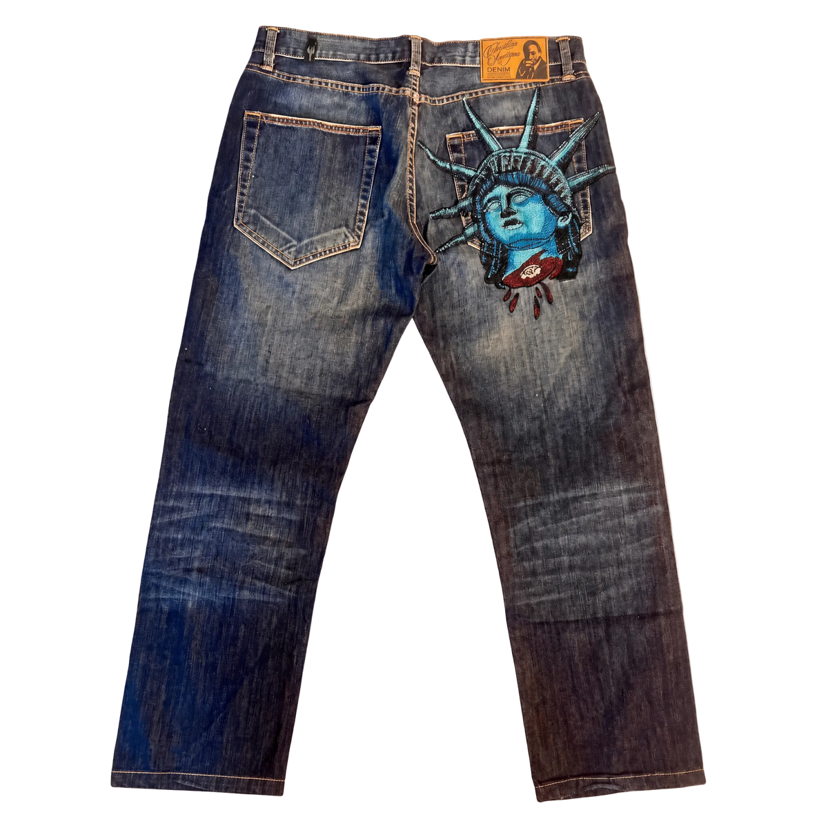 Statue of Liberty Print Denim Pants Women Jeans