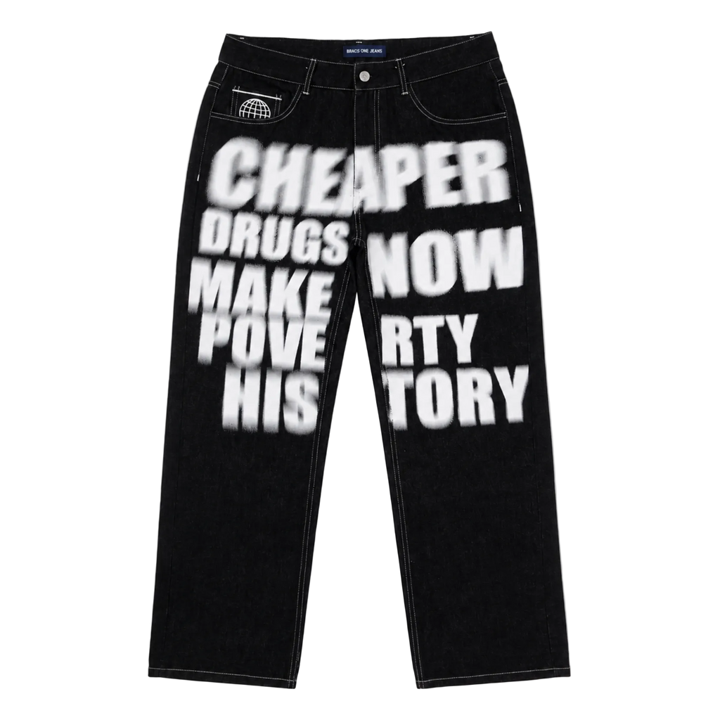 Streetwear Graphic Denim Wide Leg Pants