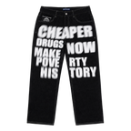Streetwear Graphic Denim Wide Leg Pants
