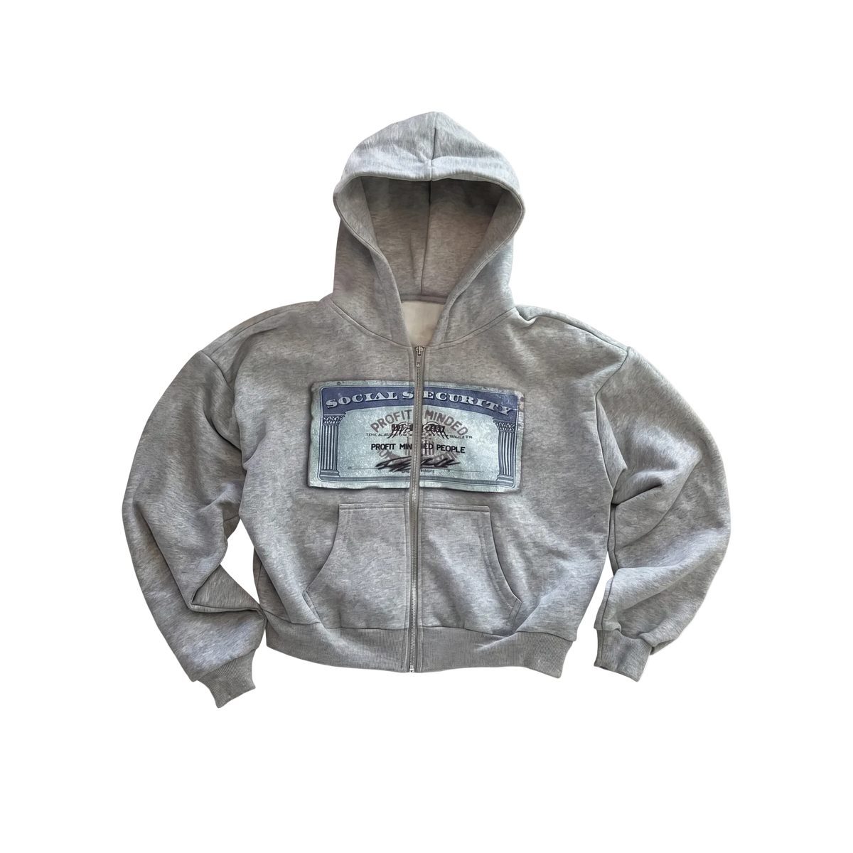 Streetwear Money Print Zip Up Hoodie