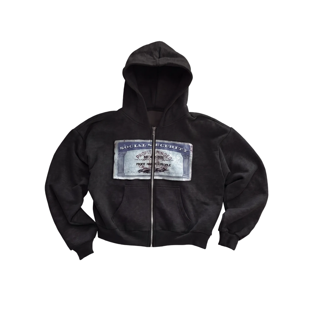 Streetwear Money Print Zip Up Hoodie