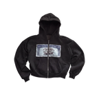 Streetwear Money Print Zip Up Hoodie