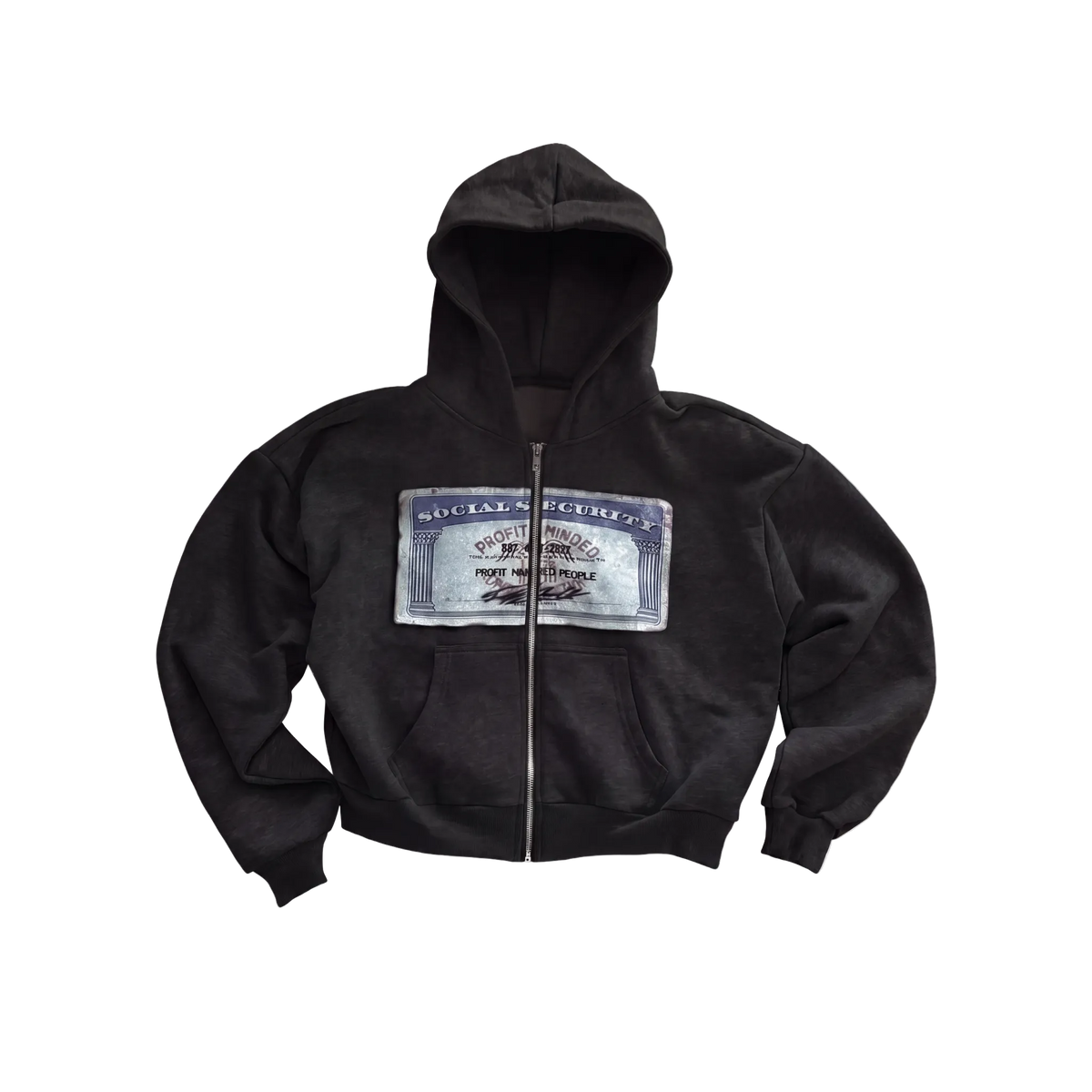Streetwear Money Print Zip Up Hoodie