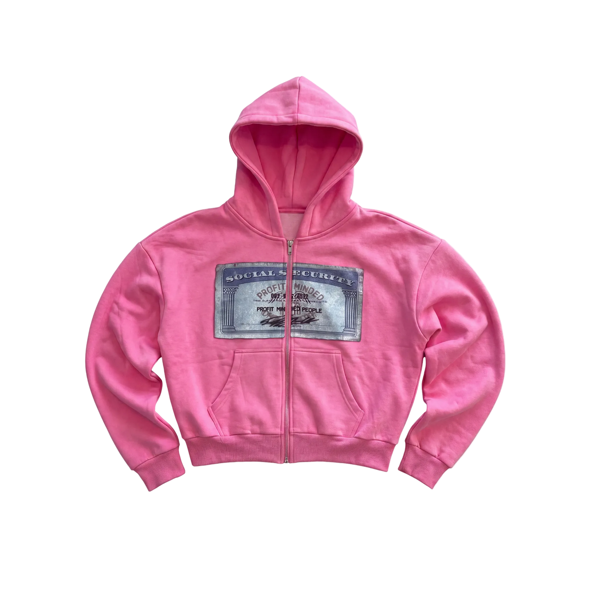 Streetwear Money Print Zip Up Hoodie
