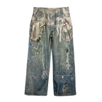 Trompe L'oeil Lace Pearl Graphic Straight Jeans