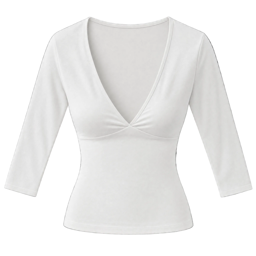 V-Neck Slim Long Sleeve Top