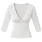 V-Neck Slim Long Sleeve Top