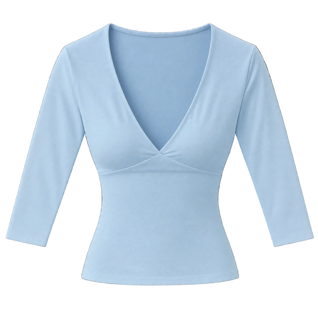 V-Neck Slim Long Sleeve Top