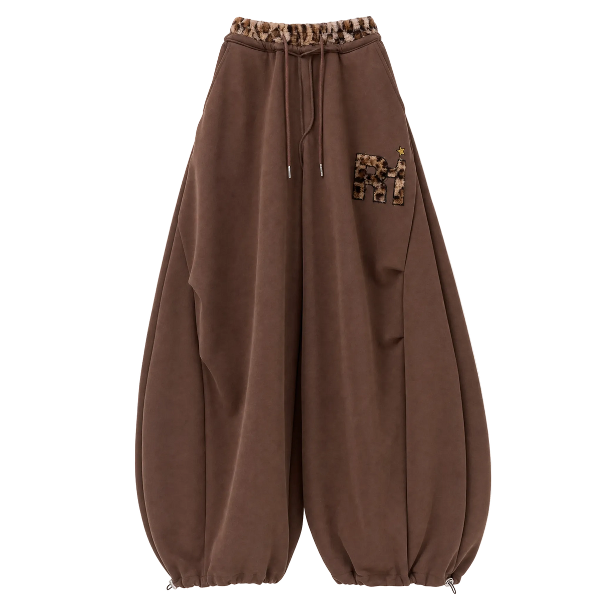 Vintage Leopard Patchwork Wide-Leg Pants