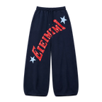 Vintage Letter Print Baggy Sweatpants