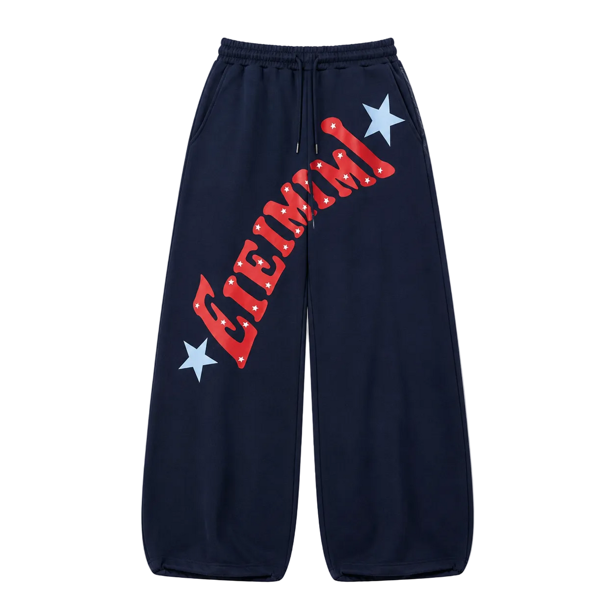 Vintage Letter Print Baggy Sweatpants