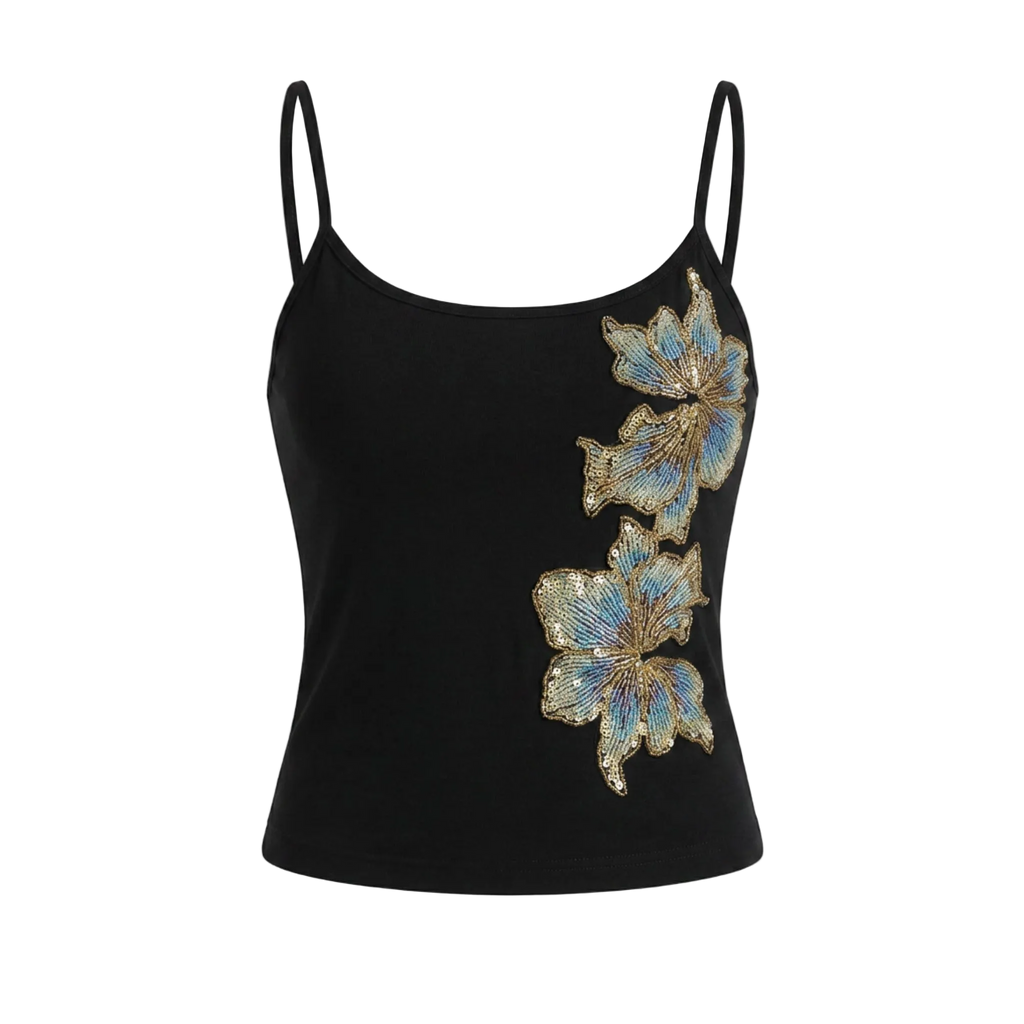 Women Floral Print Bodycon Cami Top