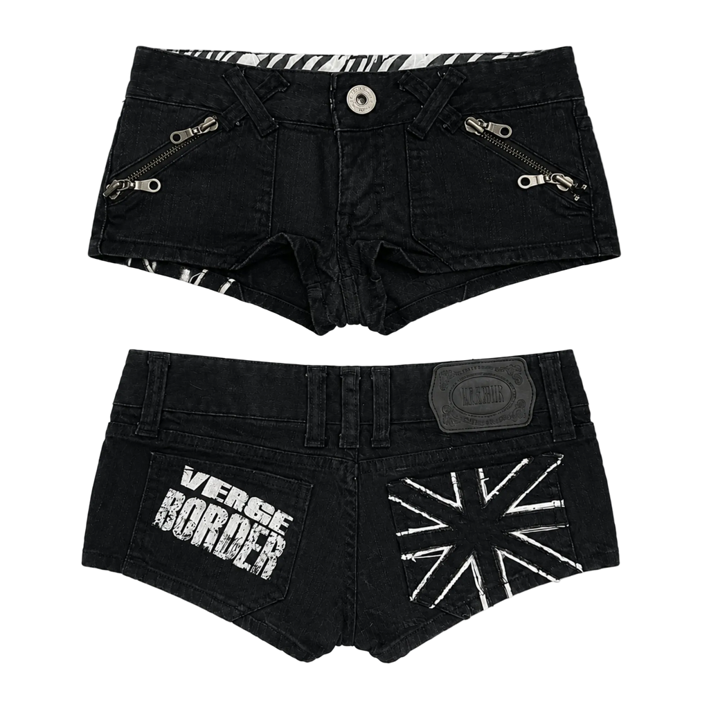 Women Graphic Print Denim Shorts