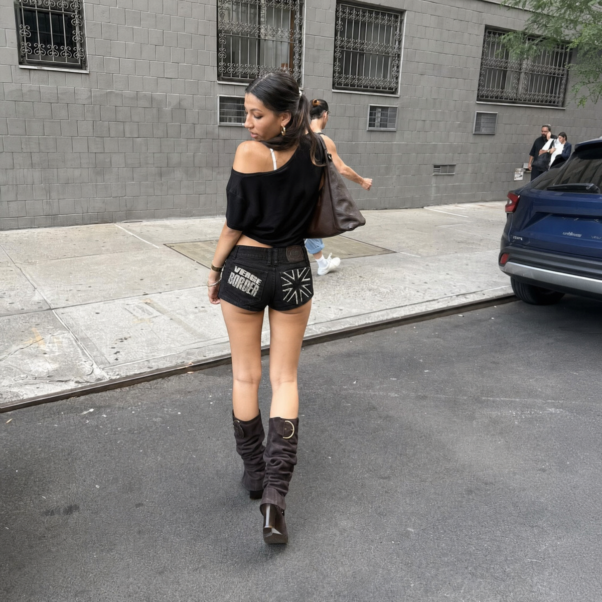 Women Graphic Print Denim Shorts