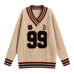 Women Oversized Striped Knitted Sweater