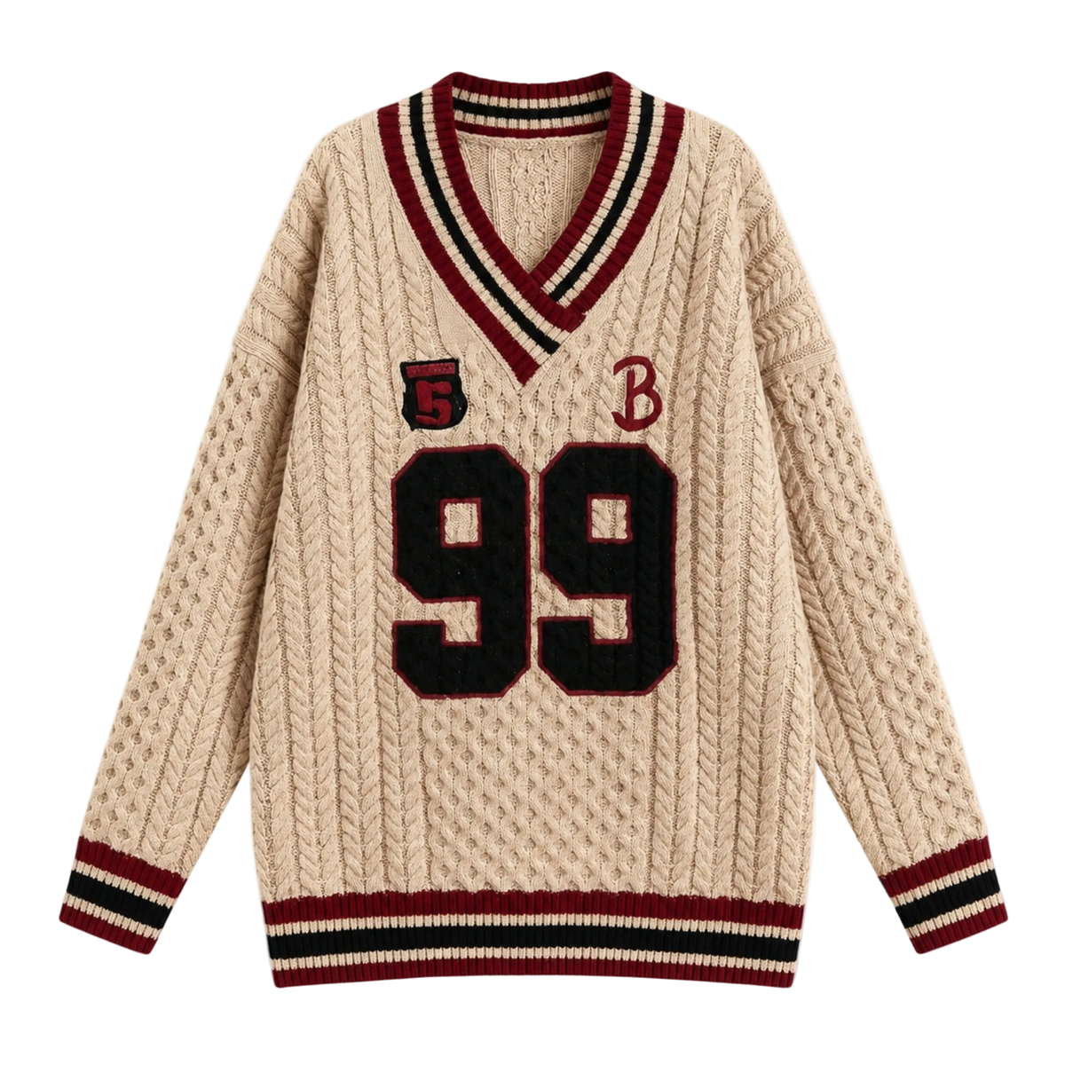 Women Oversized Striped Knitted Sweater