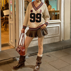 Women Oversized Striped Knitted Sweater