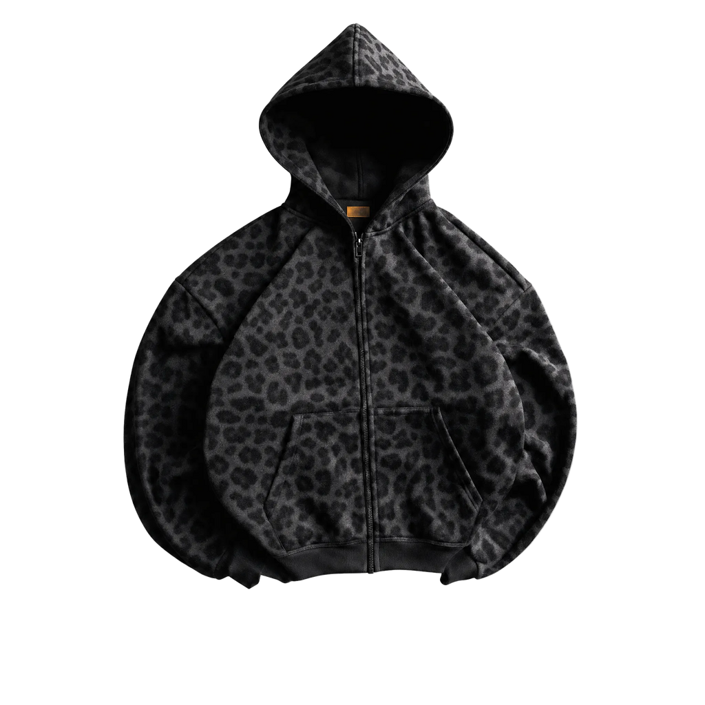 Y2K Zip Up Cheetah Hoodie